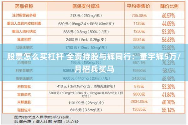 股票怎么买杠杆 全资持股与辉同行：董宇辉5万/月招兵买马