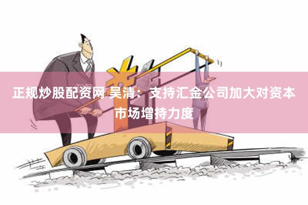 正规炒股配资网 吴清：支持汇金公司加大对资本市场增持力度