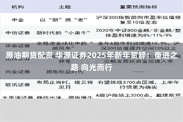 原油期货配资 华源证券2025年新年贺辞：奋进之路 向光而行