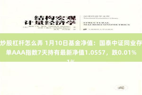 炒股杠杆怎么弄 1月10日基金净值：国泰中证同业存单AAA指数7天持有最新净值1.0557，跌0.01%